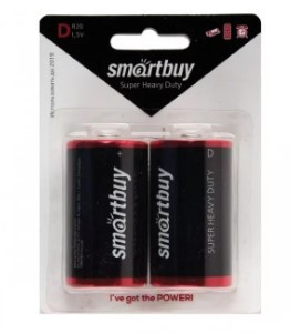 Батарейка солевая Smartbuy R20/2B (12/96) SBBZ-D02B