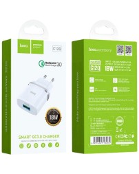 Сетевое зар. устр. Hoco C12Q 1USB QC3.0 2.4A белое