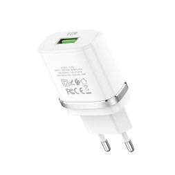 Сетевое зар. устр. Hoco C12Q 1USB QC3.0 2.4A белое