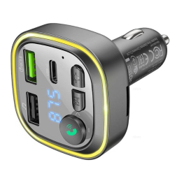 Автомобильное заряд. устр. Borofone BC48 + FM-трансмиттер черное