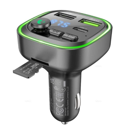  Автомобильное заряд. устр. Borofone BC48 + FM-трансмиттер черное