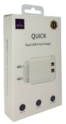 Сетевое зар. устр. WIWU Quick 2USB 2.1A Wi-U003 белое