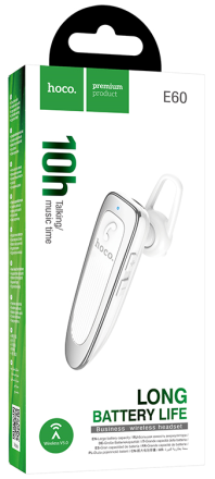  Bluetooth-гарнитура Hoco E60 BT5.0/150mAh/10ч белая