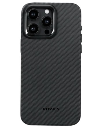  Накладка для i-Phone 15 Pro Max 6.7&quot; Pitaka MagEZ Case Pro 4 1500D черно-серый, кевлар(арамид)