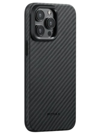  Накладка для i-Phone 15 Pro Max 6.7&quot; Pitaka MagEZ Case Pro 4 1500D черно-серый, кевлар(арамид)