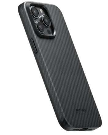  Накладка для i-Phone 15 Pro Max 6.7&quot; Pitaka MagEZ Case Pro 4 1500D черно-серый, кевлар(арамид)