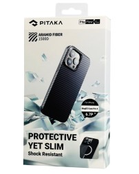 Накладка для i-Phone 15 Pro Max 6.7&quot; Pitaka MagEZ Case Pro 4 1500D черно-серый, кевлар(арамид)