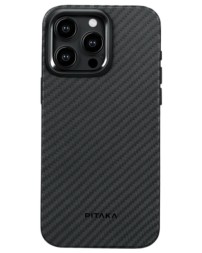 Накладка для i-Phone 15 Pro Max 6.7&quot; Pitaka MagEZ Case Pro 4 1500D черно-серый, кевлар(арамид)