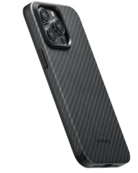 Накладка для i-Phone 15 Pro Max 6.7&quot; Pitaka MagEZ Case Pro 4 1500D черно-серый, кевлар(арамид)