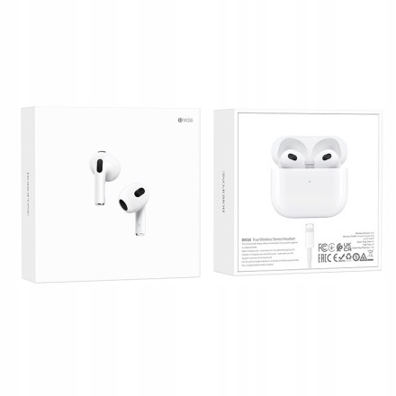  Беспроводные наушники TWS Borofone BW26 BT5.3/30mAh (300mAh)/3ч белые