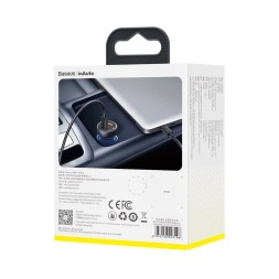 Автомобильное заряд. устр. Baseus 1USB/1C 65W с каб. Type-C (TZCCKX-0G) темно-серое
