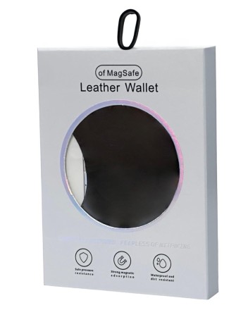  Кожаный чехол-бумажник Leather Wallet с MagSafe для Apple i-Phone черный