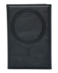 Кожаный чехол-бумажник Leather Wallet с MagSafe для Apple i-Phone черный