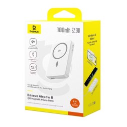 Powerbank Baseus Airpow 2 Qi2 Magnetic 10000mAh 1USB/1C 20W (P1008000213-00) белый