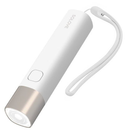 Портативный фонарик + Powerbank 3000mAh Solove X3S белый