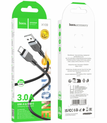 Usb Кабель-зарядка Type-C Hoco X109 3A 3м силиконовый черный