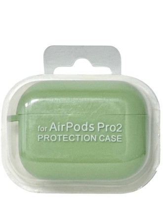  Силиконовый чехол для AirPods Pro 2 c карабином бледно- зелёный
