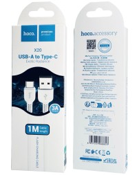Usb Кабель-зарядка Type-C Hoco X20 Flash 3A 1м силиконовый белый