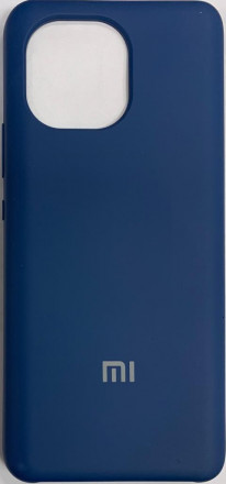 Накладка для Xiaomi Mi 11 Silicone cover темно-синяя