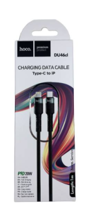  Usb Кабель-зарядка Type-C на Lightning Hoco DU46cl 20W 1M черный