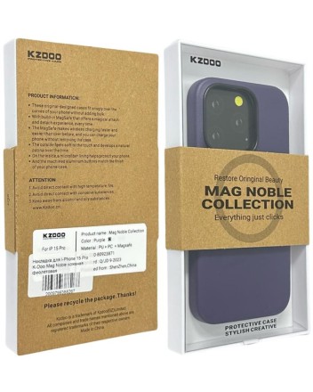  Накладка для i-Phone 15 Pro K-Doo Mag Noble кожаная фиолетовая