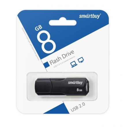  USB флеш накопитель SmartBuy 8GB Clue Black (SB8GBCLU-K)