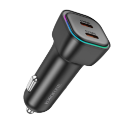 Автомобильное заряд. устр. Borofone BZ28B 2USB-C 55W QC3.0 черный