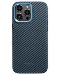 Накладка для i-Phone 15 Pro Max 6.7&quot; Pitaka MagEZ Case Pro 4 1500D, синий, кевлар(арамид)