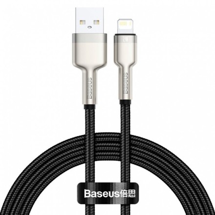  Usb Кабель-зарядка Lightning Baseus Cafule Metal 1м (CALJK-A01) 2.4A черный