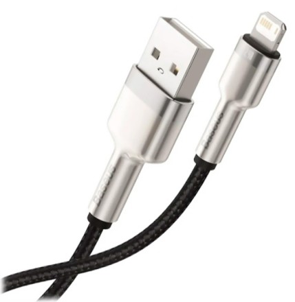  Usb Кабель-зарядка Lightning Baseus Cafule Metal 1м (CALJK-A01) 2.4A черный