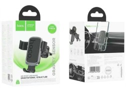 Держатель в автомобиль в воздуховод Hoco H80 с зажимом черный