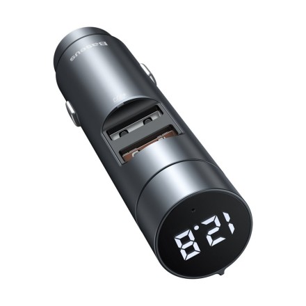  Автомобильное заряд. устр. Baseus Energy Car Wireless 2USB 3.1A 18W Wireless 5.0 (CCNLZ-B0G) серое