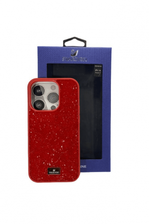 Накладка для i-Phone 14 Pro 6.1&quot; Swarovski красный