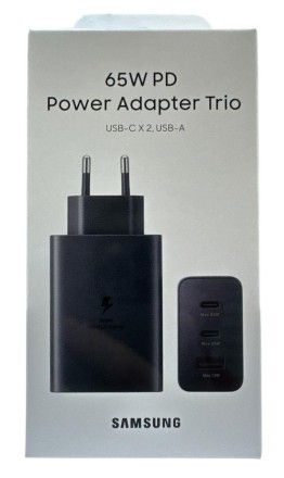  Сетевое зар. устр. для Samsung 65W 1USB/2C в упаковке черное (High copy)