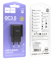 Сетевое зар. устр. Hoco C140A 1USB QC3.0 черное
