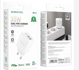 Сетевое зар. устр. Borofone BN9 2C 35W белое