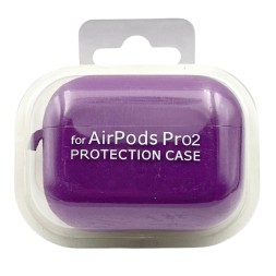 Силиконовый чехол для AirPods Pro 2 c карабином фиолетовый
