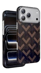 Накладка для i-Phone 17 Pro Max Keephone Kevlar Prague MagSnap коричнево-черный