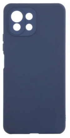 Накладка для Xiaomi Mi 11 Lite Silicone cover без логотипа темно-синяя