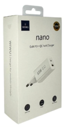 Сетевое зар. устр. WIWU Nano GaN 1USB/1C 65W Wi-U012 белое