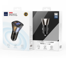 Автомобильное зарядное устройство WiWU PC500 72W USB + Type-C Dual Ports чёрный