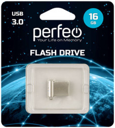 3.0 USB флеш накопитель Perfeo 16GB M06 металлическая