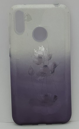  Накладка для Huawei Y7 (2019) силикон с блёстками цветы в ассортименте