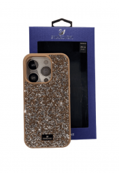 Накладка для i-Phone 14 Pro 6.1&quot; Swarovski розовое-золото