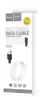  Usb Кабель-зарядка Lightning Hoco X29 Superior style 2.4A 1м в силиконовый PVC белый