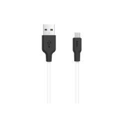 Usb Кабель-зарядка Micro Hoco X21 2A 1м мягкий силиконовый белый