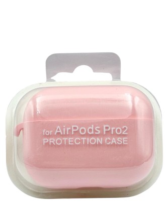 Силиконовый чехол для AirPods Pro 2 c карабином розовый