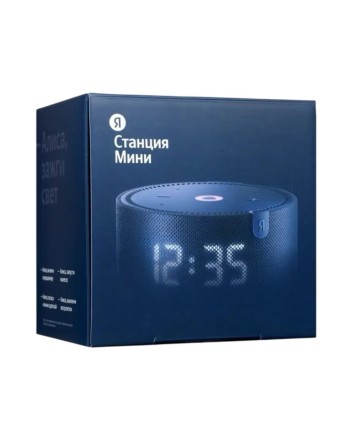  Умная колонка Яндекс Станция Мини Плюс с часами синяя