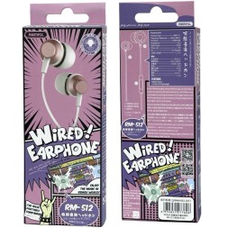 Наушники с микрофоном Remax RM-512 1.2м розовые