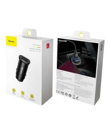  Автомобильное заряд. устр. Baseus Square Metal 2USB 30W CCALL-DS01 черное